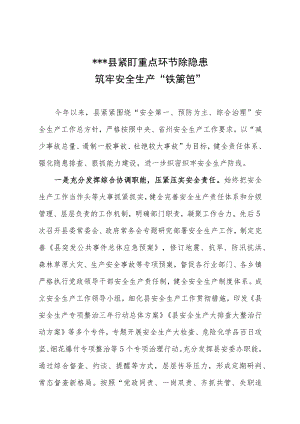 XX县紧盯重点环节除隐患筑牢安全生产“铁篱笆”.docx