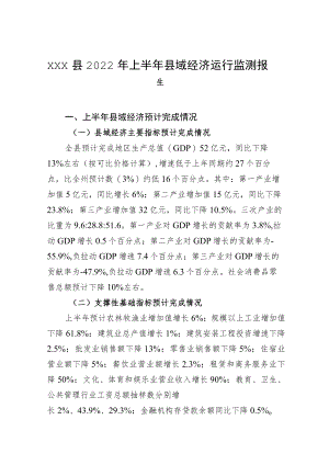 xxx县2022上半县域经济运行监测报告.docx
