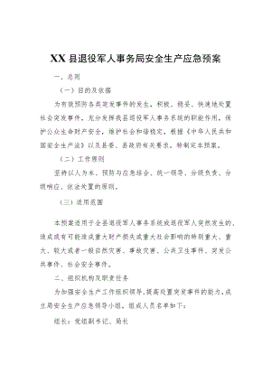 XX县退役军人事务局安全生产应急预案.docx