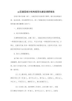 xx区基层统计机构规范化建设调研报告.docx