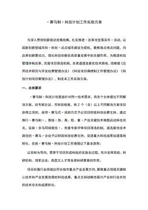 “赛马制”科技计划工作实施方案.docx