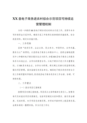 XX县电子商务进农村综合示范项目可持续运营管理机制.docx