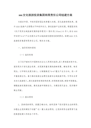 xxx文化旅游投资集团有限责任公司组建方案.docx