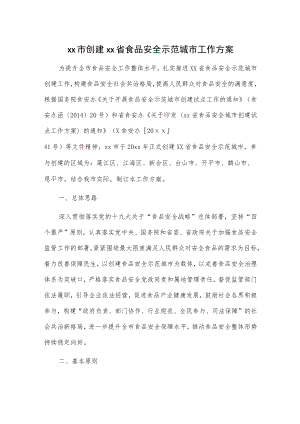 xx市创建xx省食品安全示范城市工作方案.docx