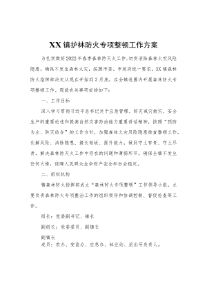 XX镇护林防火专项整顿工作方案.docx