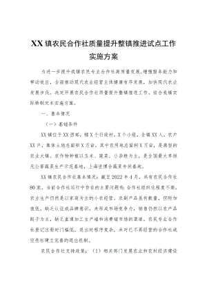 XX镇农民合作社质量提升整镇推进试点工作实施方案.docx