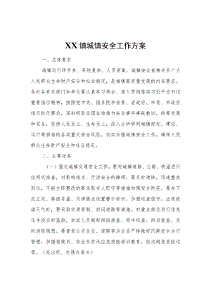 XX镇城镇安全工作方案.docx