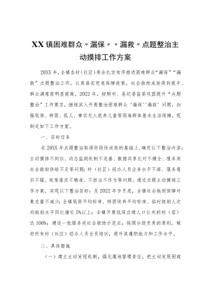 XX镇困难群众“漏保”“漏救”点题整治主动摸排工作方案.docx