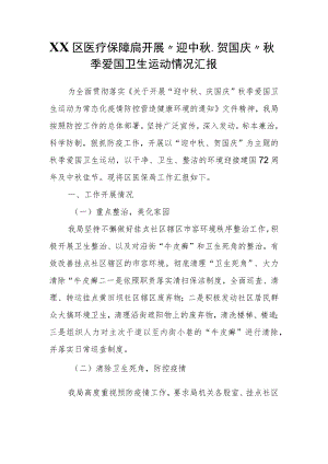 XX区医疗保障局开展“迎中、贺国庆”季爱国卫生运动情况汇报.docx