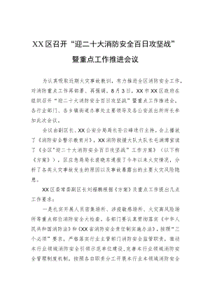 XX区召开“迎二十大消防安全百日攻坚战”暨重点工作推进会议（20220803）.docx
