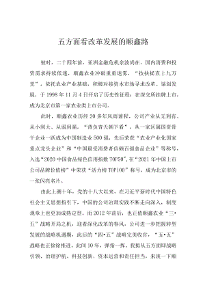 五方面看改革发展的顺鑫路.docx