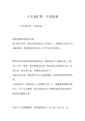 人生是旷野不是轨道.docx