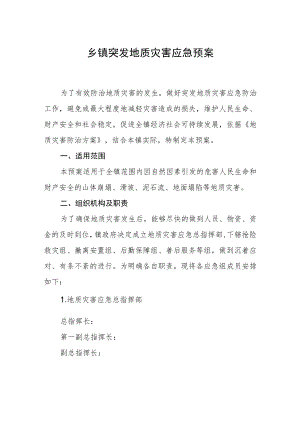 乡镇突发地质灾害应急预案.docx
