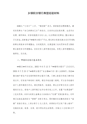 乡镇积分银行典型经验材料.docx