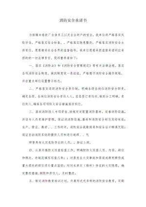 企业消防安全承诺书.docx
