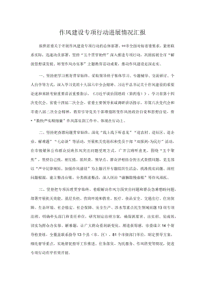 作风建设专项行动进展情况汇报.docx