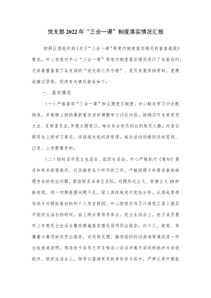 党支部2022“三会一课”制度落实情况汇报（五页）.docx