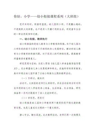 你好小学——幼小衔接课程系列（大班组）.docx