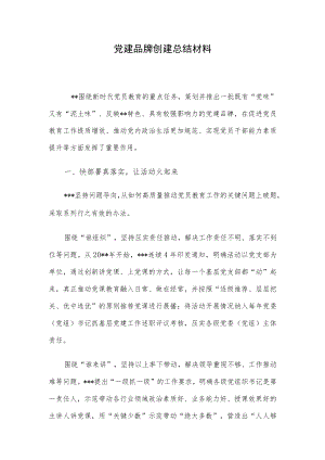 党建品牌创建总结材料.docx