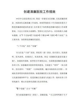 创建清廉医院工作措施.docx