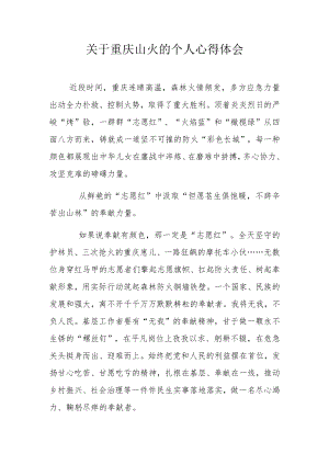 关于重庆山火的个人心得体会.docx