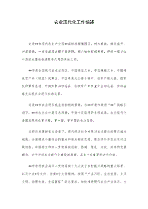 农业现代化工作综述.docx