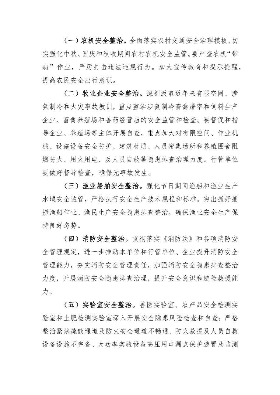 农业农村局中、国庆期间安全生产专项行动实施方案汇编（5篇）.docx_第3页