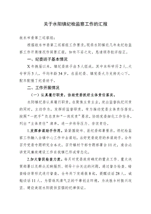 关于水阳镇纪检监察工作的汇报.docx