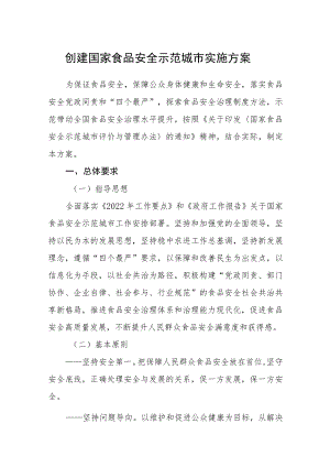 创建国家食品安全示范城市实施方案.docx