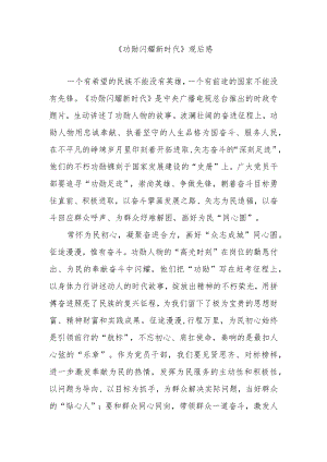 《功勋闪耀新时代》观后感2篇.docx