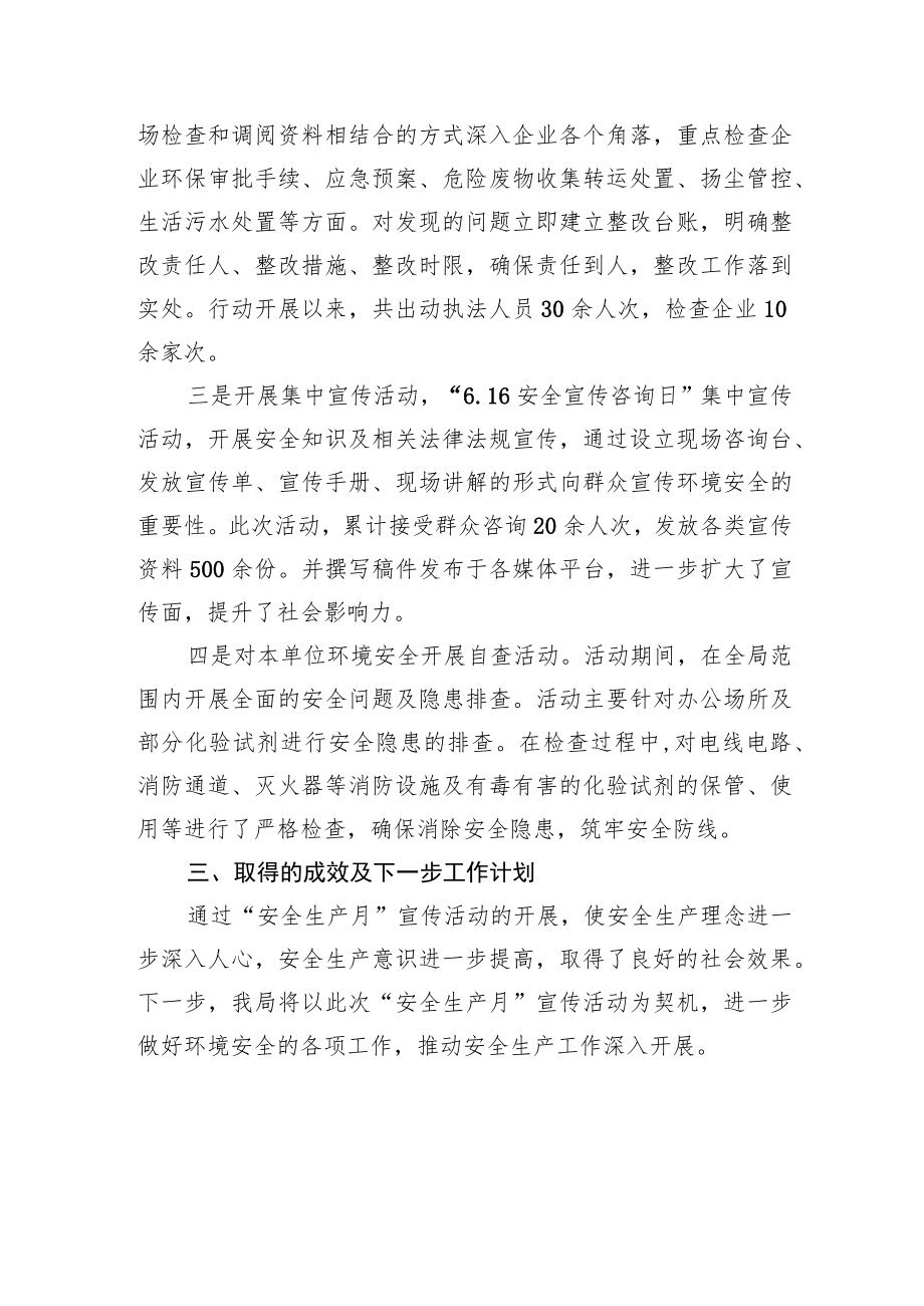 【安全生产工作】xx市生态环境局略阳分局关于开展“安全生产月”活动的总结.docx_第2页