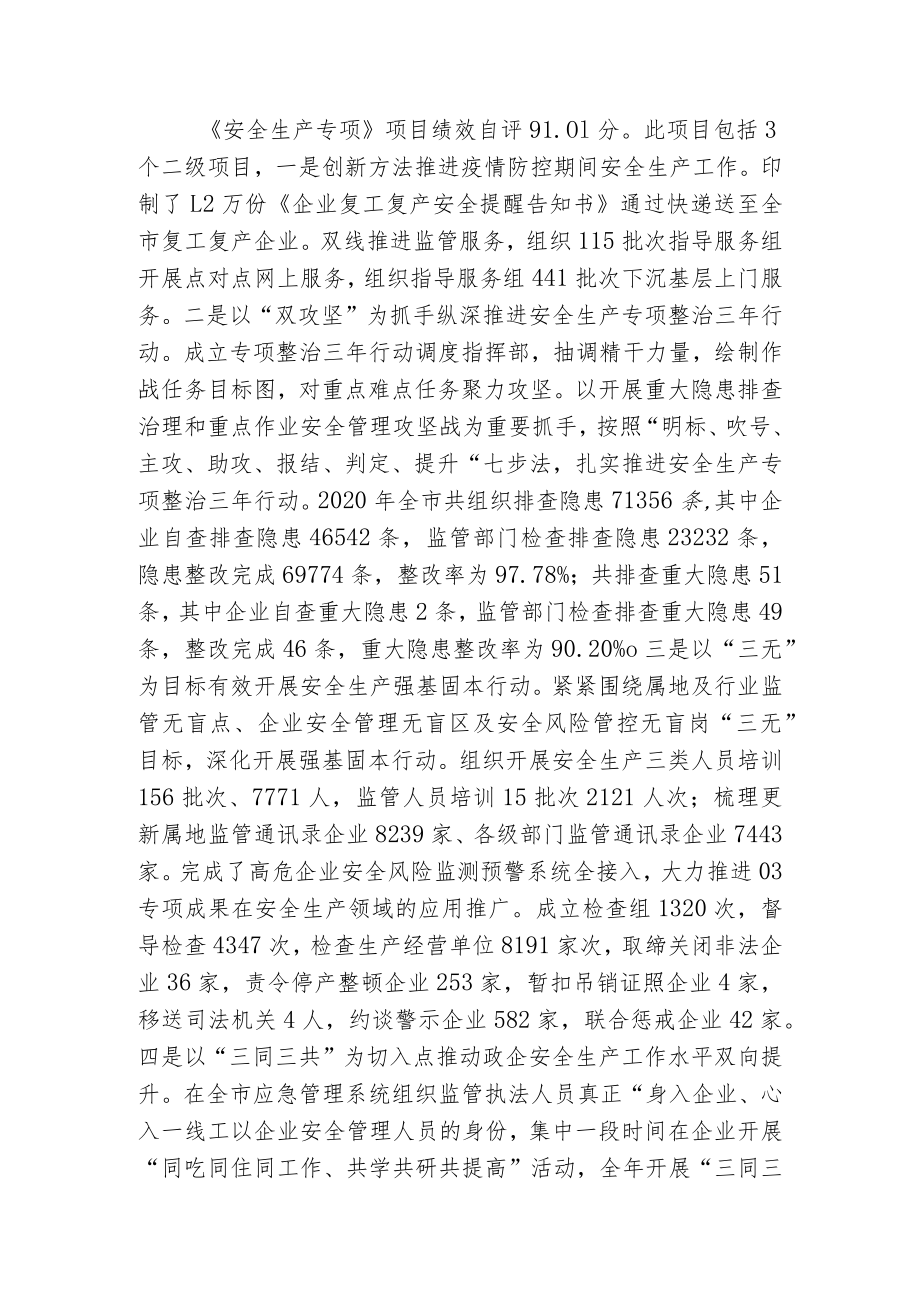 《安全生产专项》项目绩效自评报告.docx_第1页
