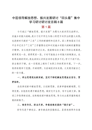 中层领导解放思想、振兴发展研讨“回头看”集中学习研讨研讨发言稿8篇.docx