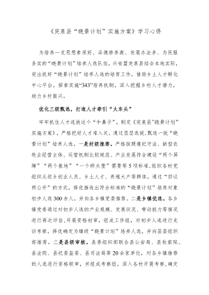 《突泉县“晓景计划”实施方案》学习心得.docx