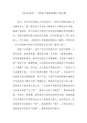 《红色烙印——革命文物的故事》观后感.docx