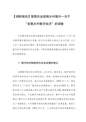 【调研报告】智慧农业助推乡村振兴—关于“发展乡村数字经济”的调查.docx