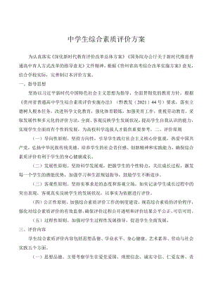 中学生综合素质评价方案.docx