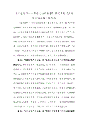 《红色烙印——革命文物的故事》微纪录片《少共国际师画报》观后感.docx