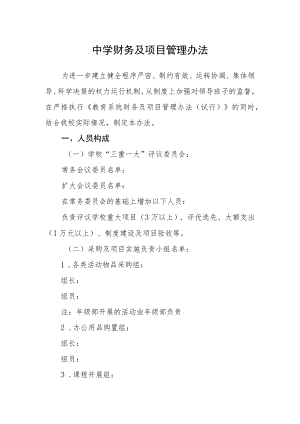 中学财务及项目管理办法.docx