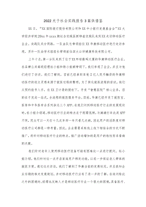 2022关于社会实践报告3篇供借鉴.docx