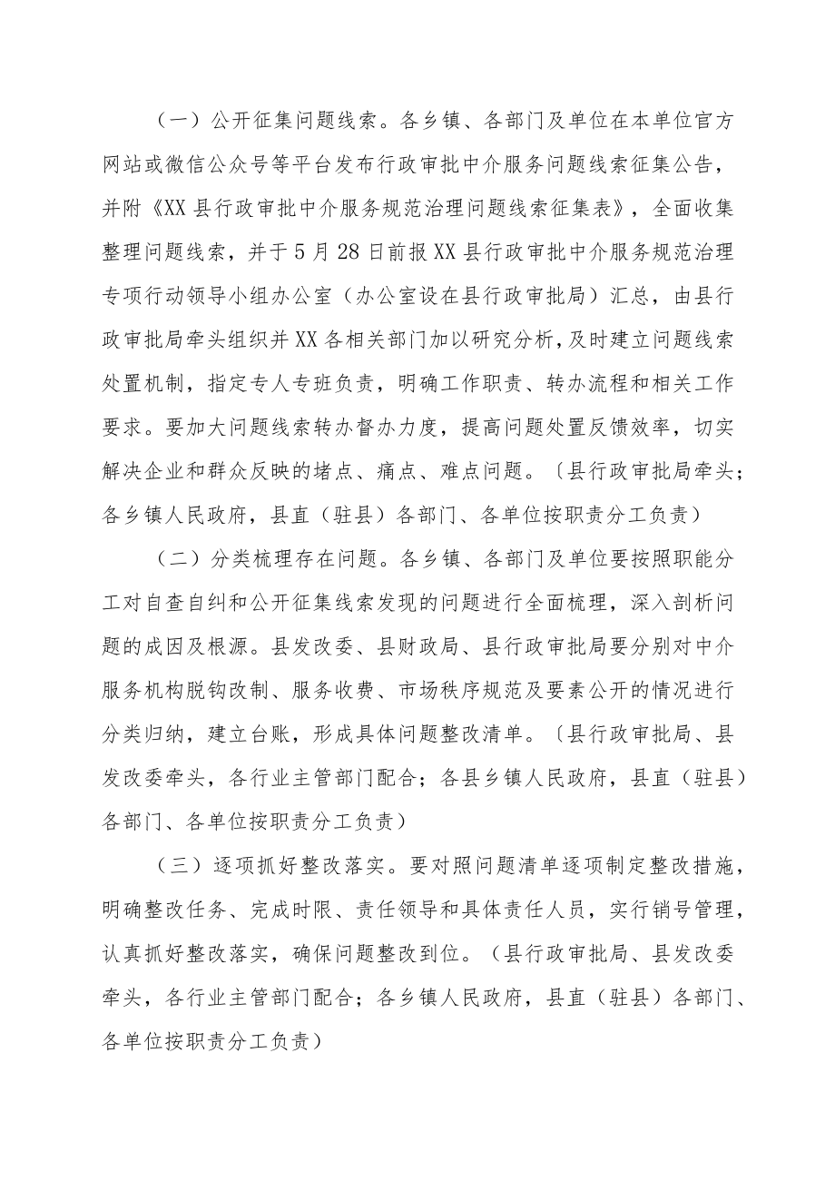 XX县开展行政审批中介服务规范治理专项行动工作方案.docx_第3页
