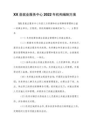 XX县就业服务中心2022机构编制方案.docx