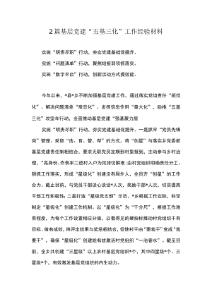 2篇 基层党建“五基三化”工作经验材料.docx