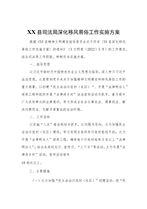 XX县司法局深化移风易俗工作实施方案.docx