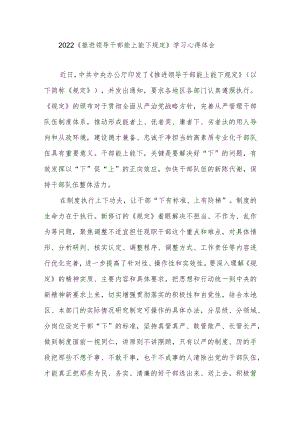 2022《推进领导干部能上能下规定》学习心得体会3篇.docx