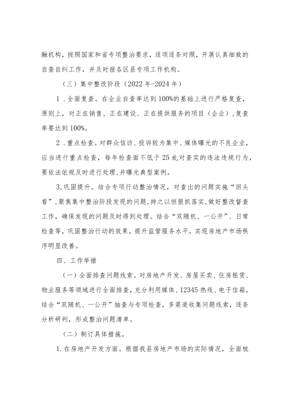 XX县持续整治规范房地产市场秩序行动方案.docx_第3页