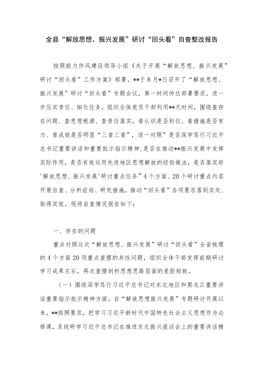 2022“解放思想、振兴发展”研讨“回头看”自查情况整改报告2篇.docx_第2页