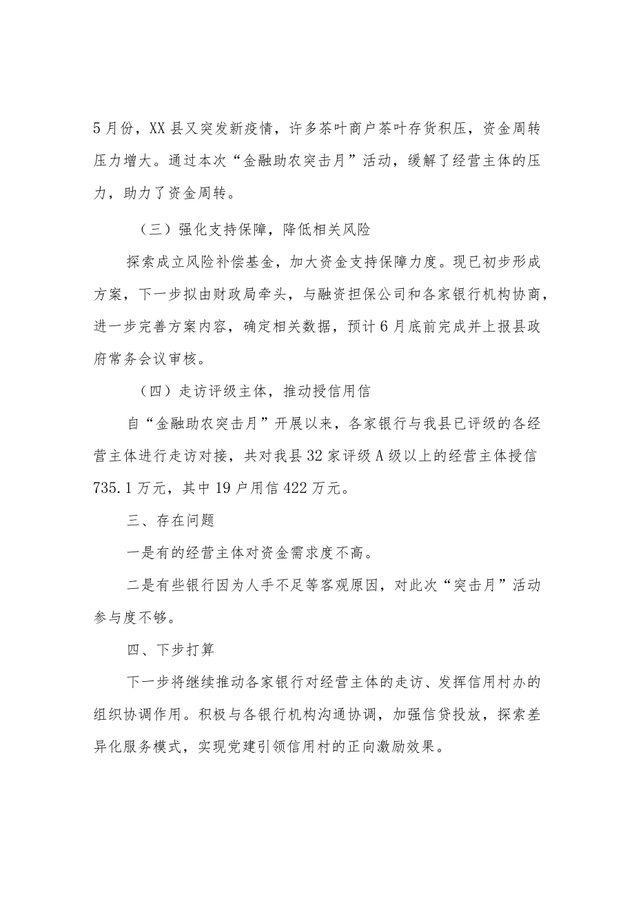 XX县“金融助农突击月”活动总结.docx_第2页