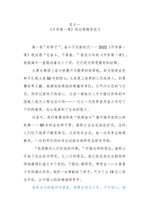 2篇2022中小学生观看《开学第一课：奋斗成就梦想》观后感心得体会与感悟国旗下的讲话.docx