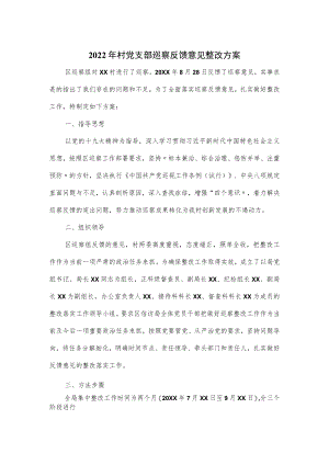 2022村党支部巡察反馈意见整改方案优选.docx